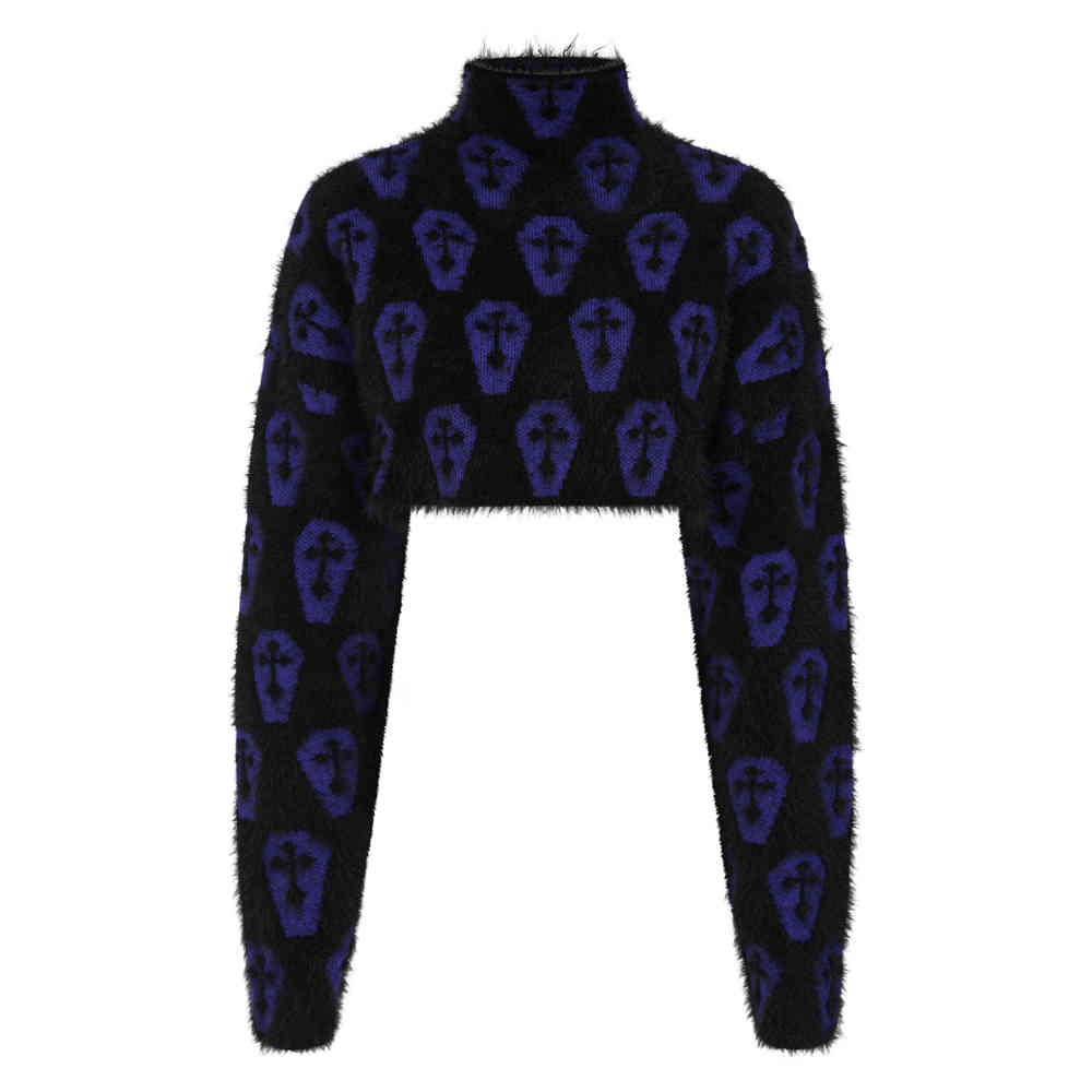 Banned - Lyric Gebreide trui - Zwart/Paars